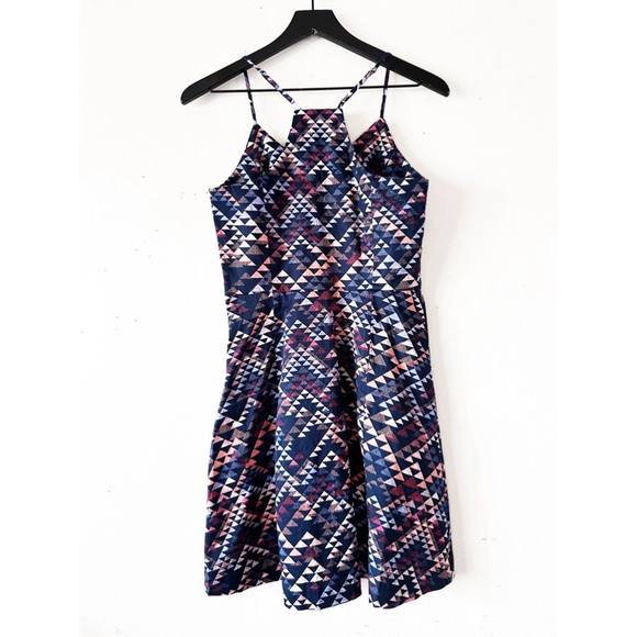 Banana Republic A-line Geometric Print Dress Women's Size 4 - Picture 2 of 8